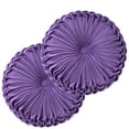 thumbnail image 1 of Set of 2 Velvet Round Decorative Pillow for Couch 15-Inch (Purple), 1 of 5