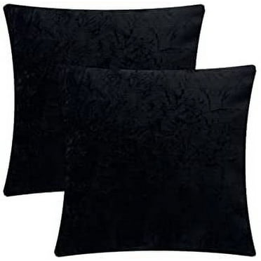 Set of 2 Velvet Throw Pillows with Stuffing Included, Soft Square Decorative 18x18 Pillows for Sofa, Filling 100% Polyester Fiber, Made in USA