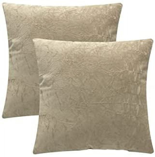 Set of 2 Velvet Throw Pillows with Stuffing Included, Soft Square