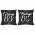 thumbnail image 1 of Set of 2 Vintage 80s Throw Pillow Covers 18x18in - Retro Black & White Cursive Design with Orange Accents for Couch Bed Car, 1 of 8