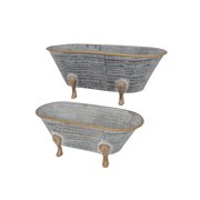 Gerson S/2 Assorted Decorative Metal Bathtubs