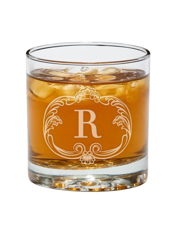 Set of 2 Vintage Initial Personalized Bar Glasses