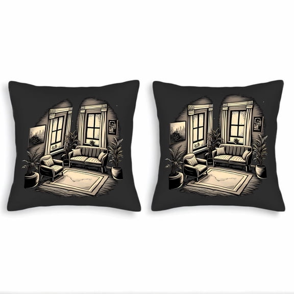 Set of 2 Vintage-Inspired 18x18in Throw Pillow Covers - Elegant Floral Pattern for Couch Bed or Car - Cozy Home Decor Accent