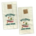 thumbnail image 1 of Set of 2 WELCOME TO OUR LAKE HOUSE Embroidered Waffle Weave Towels by Kay Dee, 1 of 2