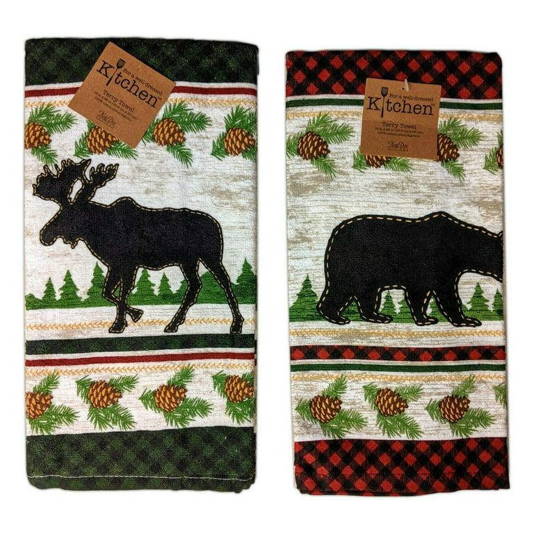 Birdies 1 Simple Living Moose Cotton Terry Country Cabin Kitchen Dish Towel  723886533003 for sale online