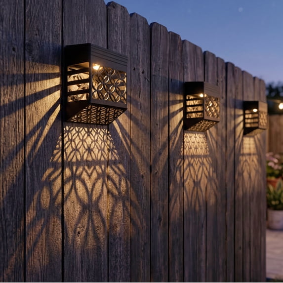 Shadow Cast Wall-Mounted Solar Lights-Set of 2
