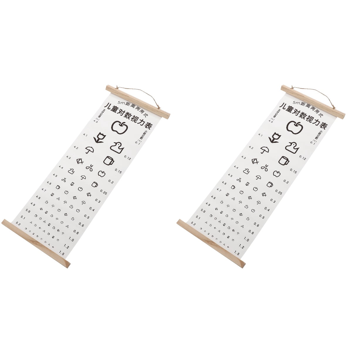 Set of 2 Wall Eye Chart Standard Eye Chart Visual Testing Chart