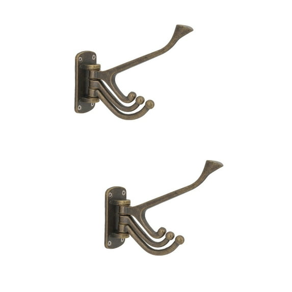 Set of 2 Wall-mounted Hanger Clothes Organizer Tool Rod Cast
