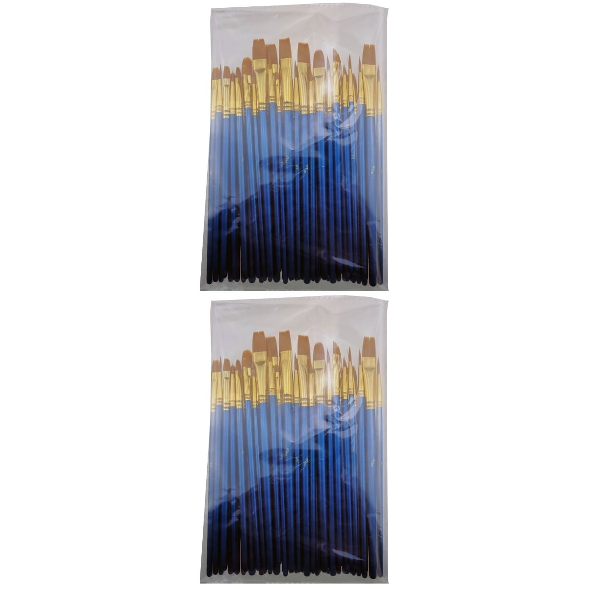 2 Count Colored Drawing Brushes Blue Painting Set