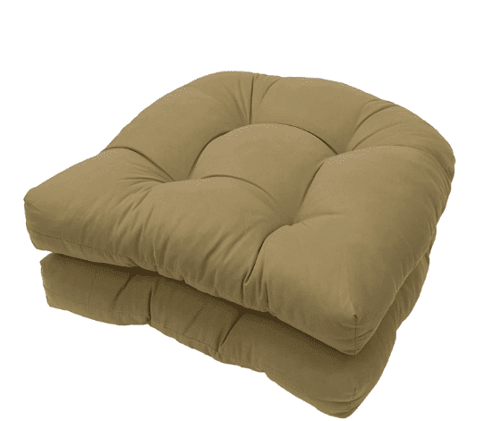 Set of 2 Waterproof 19x19 Inch U-Shaped Chair Cushions - Premium Indoor/Outdoor Patio, Rocking & Wicker Chair Seat Pads