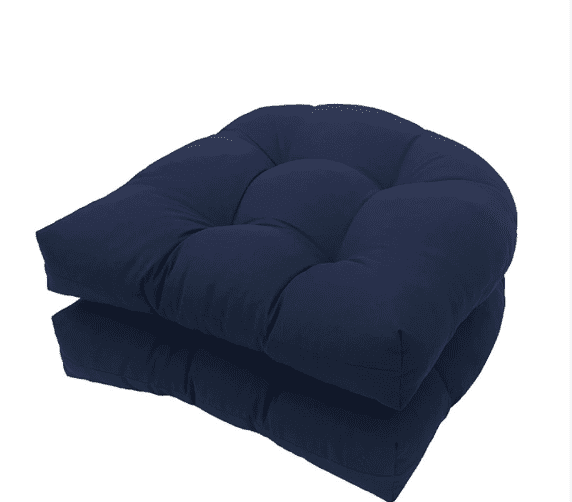 Set of 2 Waterproof 19x19 Inch U-Shaped Chair Cushions - Premium Indoor/Outdoor Patio, Rocking & Wicker Chair Seat Pads