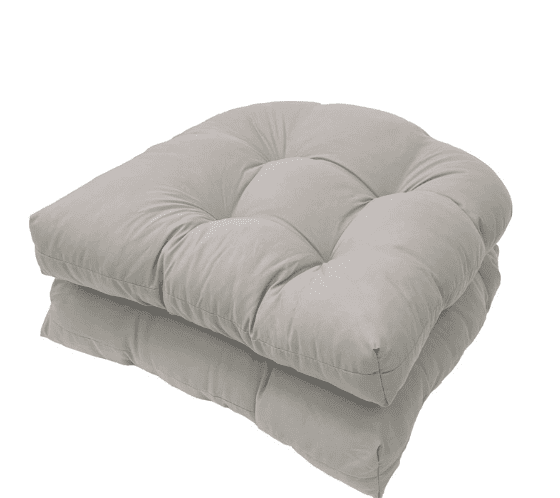 Set of 2 Waterproof 19x19 Inch U-Shaped Chair Cushions - Premium Indoor/Outdoor Patio, Rocking & Wicker Chair Seat Pads
