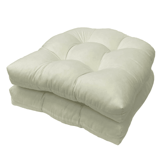 Set of 2 Waterproof 19x19 Inch U-Shaped Chair Cushions - Premium Indoor/Outdoor Patio, Rocking & Wicker Chair Seat Pads