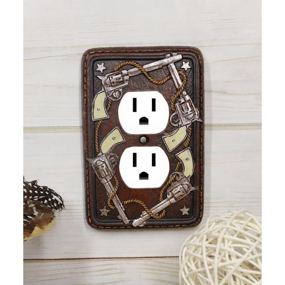 Set of 2 Western Cowboy Double Receptacle Outlet Wall Plates