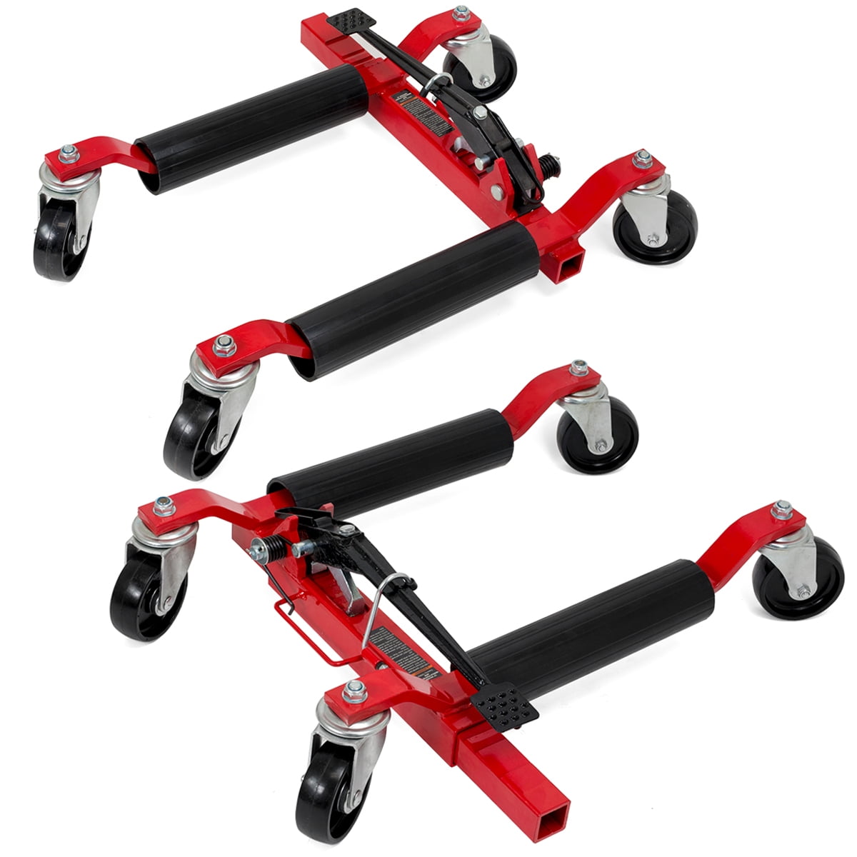 Set of (2) Wheel Dolly Car Skates Vehicle Positioning Hydraulic Tire Jack Ratcheting Lift Car