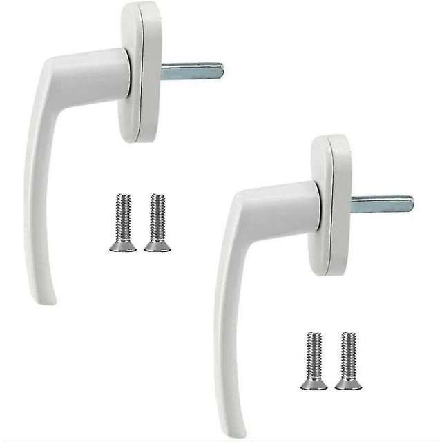 Set of 2 White Aluminum Window and Door Handles, Compatible with