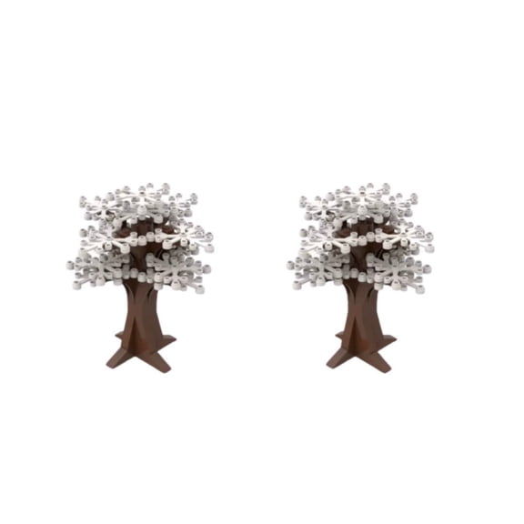 2 White Trees  Botanical Building Block Decoration| General Jim's Toys & Bricks | GJ-2WHT