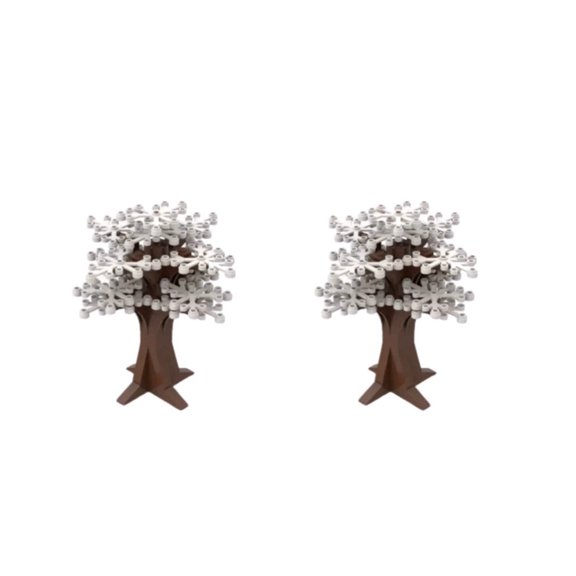 2 White Trees Botanical Building Block Decoration| General Jim's Toys & Bricks | GJ-2WHT