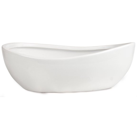 Set of 2 White Handthrown Look Planter