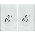 thumbnail image 1 of Set of 2 White Monogrammed Towel - Black Embroidered - Initial D, 1 of 7