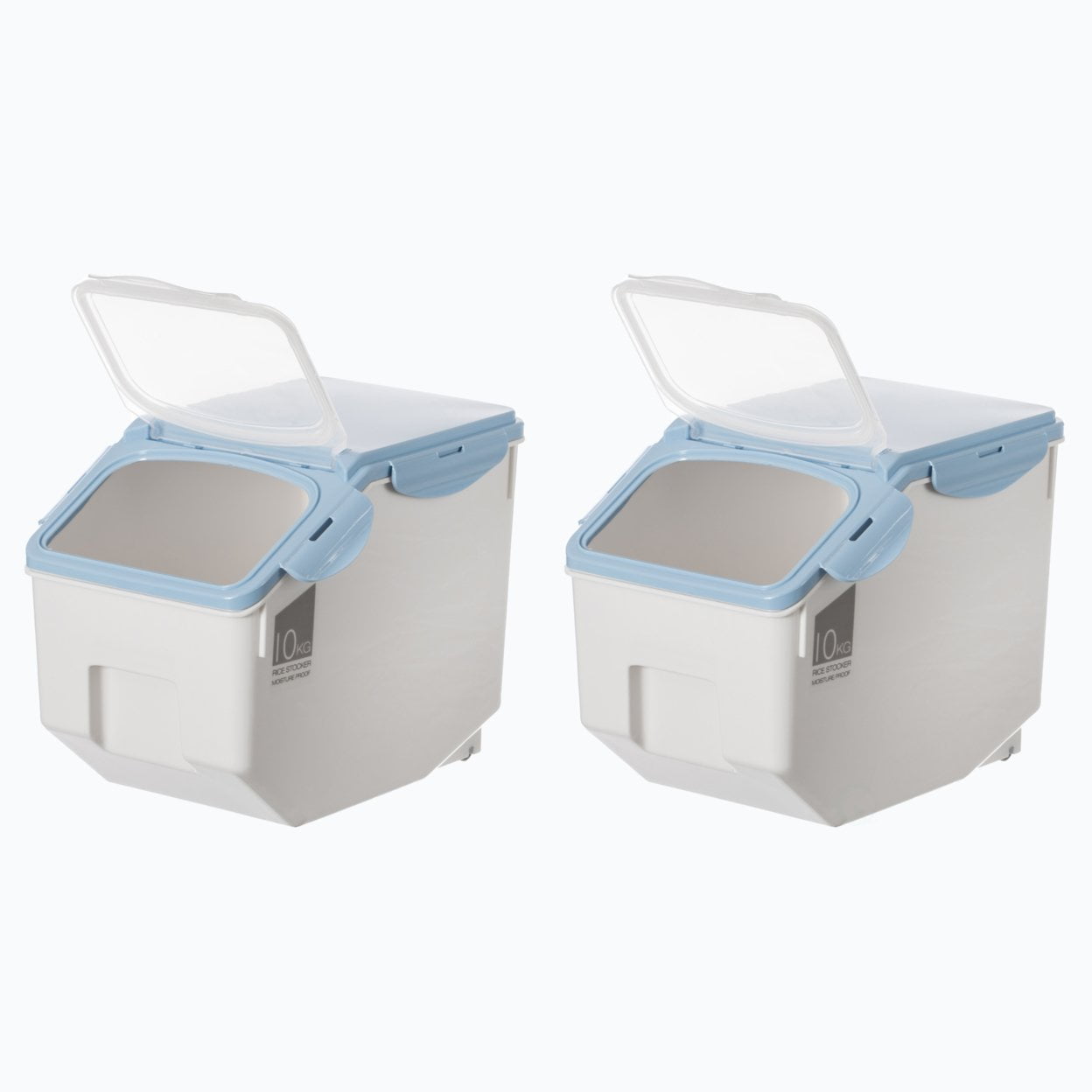 Clear BPA-Free Plastic Food Storage Containers Set with Measuring Cup and Wheels