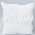 thumbnail image 1 of Set of 2 White Waffle Weave With Tassels Cushion Cover, 1 of 2