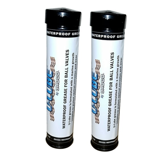 Set of 2 White and Black Outdoor Maritime Accessories Groco U-Lube Cartridge 3oz, 7"