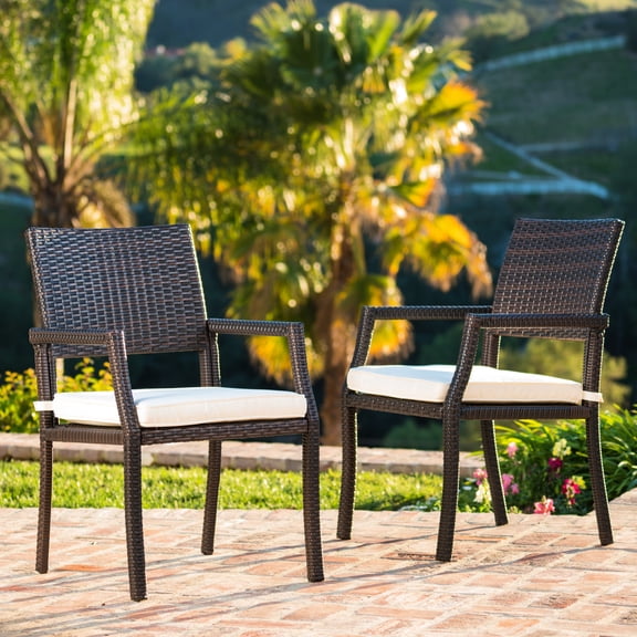 Set of 2 Wicker Chairs for Outdoor Patio / Stylish and Comfortable Design