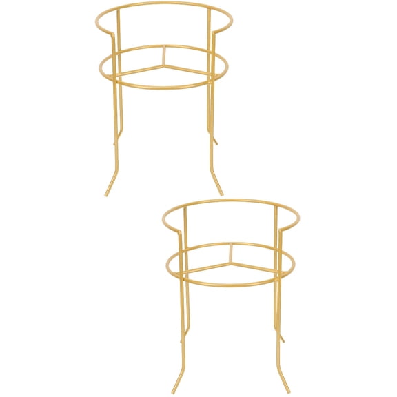 Set of 2 Wine Fermentation Jar Iron Frame Bucket Stand Drinks Golden