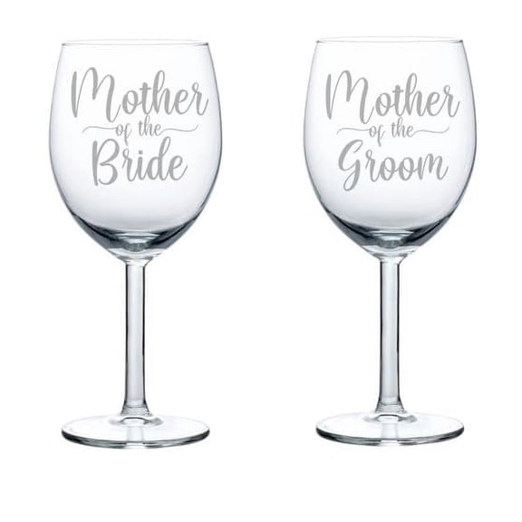 Set of 2 Wine Glass Goblet Gift Mother Of The Bride & Mother Of The Groom (10 oz)