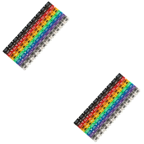Set of 2 Markers Number Tube Multicolored Cord Tags