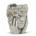 thumbnail image 1 of Set of 2 Woman With Hands On Her Face And Flower Halo Planter, 1 of 1