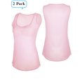 thumbnail image 1 of Set of 2 Women's Chiffon Tank Tops Scoop Neck Sleeveless Tank Tops Soft Lightweigh Sleeveless Tops Loose Blouses Tank Tops,Plus Size S-2XL, 1 of 7
