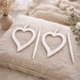 thumbnail image 1 of Evideco French Home Goods Fjord Heart White Curtain Tiebacks 2 Count, 1 of 9