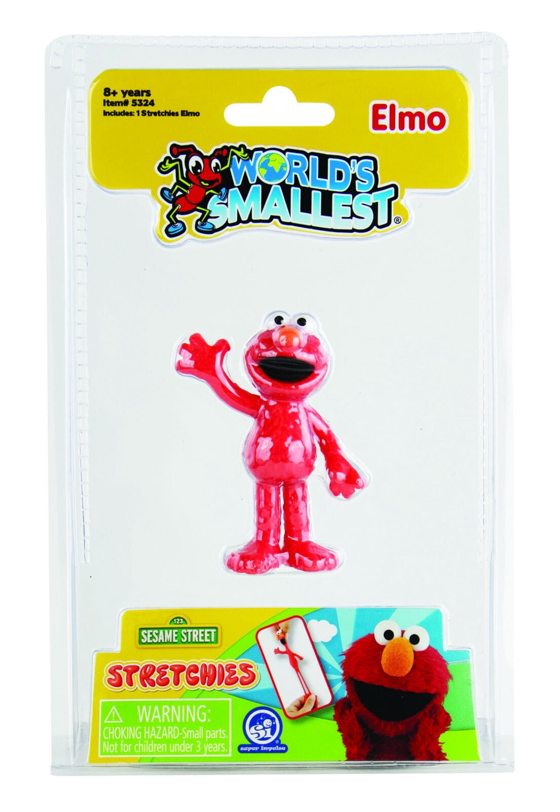 World’s Smallest Sesame Street Stretchies, Mini Stretchable Collectible Figure, Fully Functional Fidget Toy, Ages 8+(Elmo or Cookie chosen randomly)