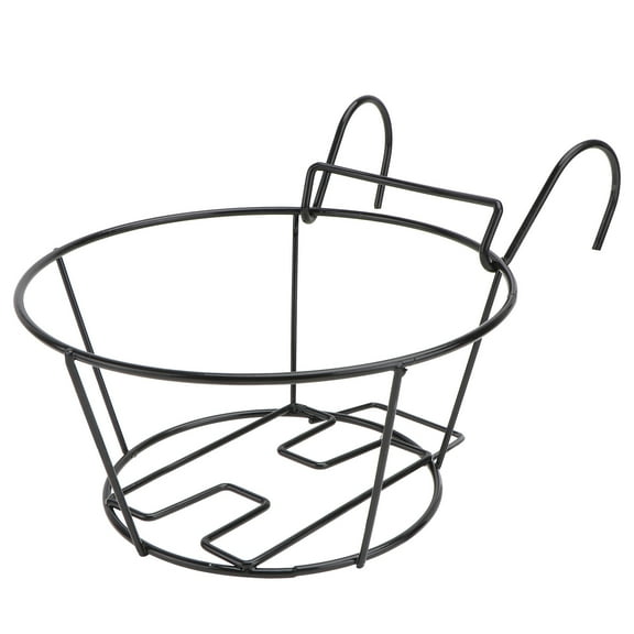 Set of 2 Wrought Iron Flower Pot Stand Large Plant Basket Hanging Planter Black