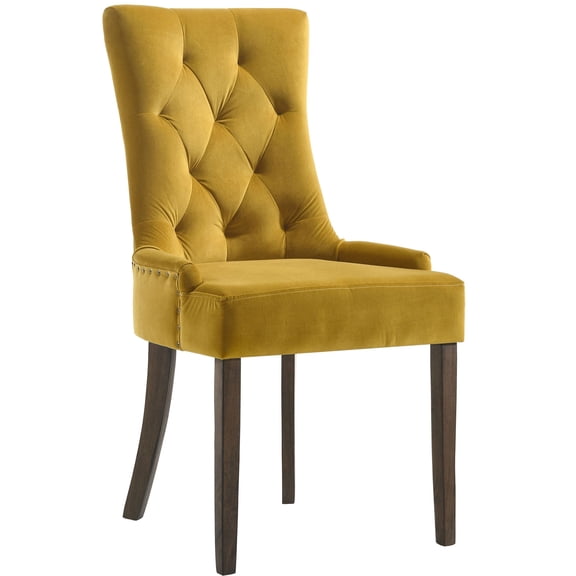 Set of 2 Yellow Side Chairs / Opulent Dining Room Furniture