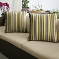 thumbnail image 1 of Set of 2 Yellow and Gray Stripe Sunbrella Outdoor Pillow 18", 1 of 2