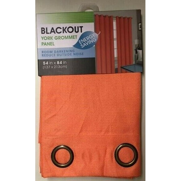 Set of 2 York Blackout Grommet Panels, 54 wide x 84 Long, Terracotta Orange