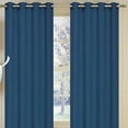 thumbnail image 1 of Set of 2 York Blackout Thermal Lined Grommet Top Curtain Drapery Panels 84 Long, Blue, 1 of 1