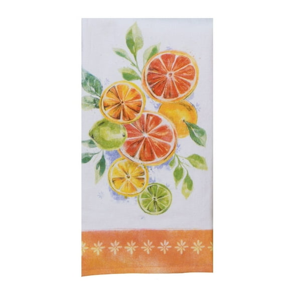 Set of 2 ZESTY FRUIT Citrus Terry Kitchen Towels by Kay Dee Designs