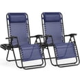 thumbnail image 1 of Set of 2 Zero Gravity Lounge Chairs Outdoor Patio Folding Recliners for Pool Beach with Pillow & Cup Holder Tray Adjustable Camping Lawn Chair, 1 of 6