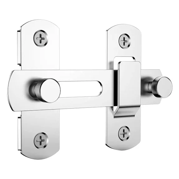 Set of 2, door lock 180 degree door lock bolt anti-theft sliding