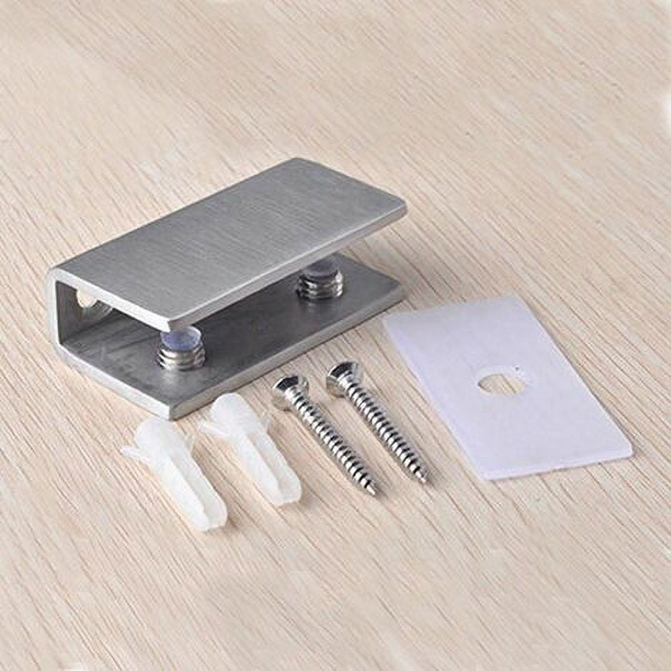 Set of 2 fixing clips for glass shower doors stainless steel fixing
