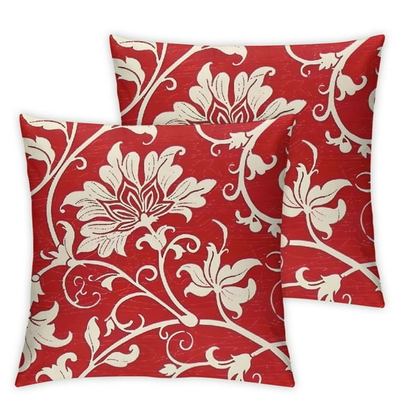 Set of 2 floral pattern Throw Pillow Covers, Zip Closure Home Furnishing