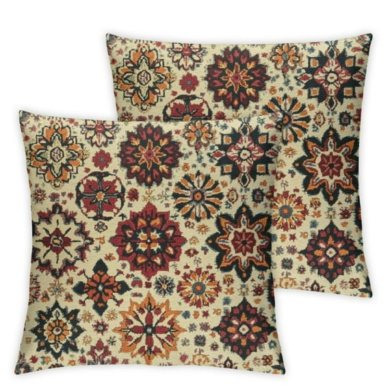 Set of 2, flower pattern star pattern Pillowcases, Short plush Double-Sided Print Home Furnishing