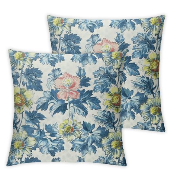 Set of 2 flowers Square, Without Pillow Inserts Home Furnishing