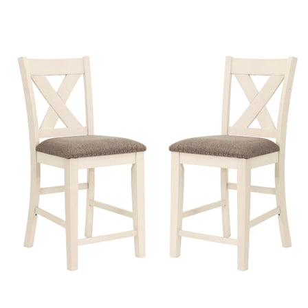 Set of 2 grey dining chairs with X-back design for dining room entertainment
