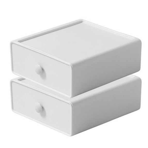 Set of 2 organizers, With drawer, White