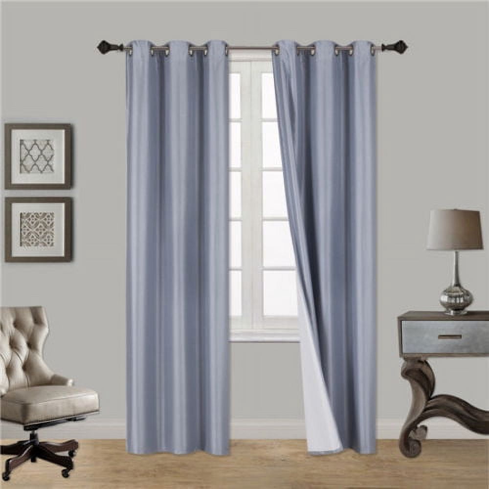 Set of 2 panels NOA Slate Color Full Room Darkening Blackout Window Long Curtain Drapes Grommets 37"x 84" for Bedroom Living Room Décor